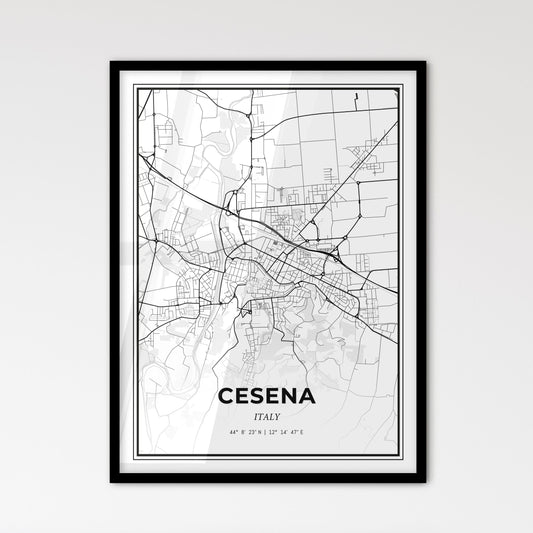 Cesena Italy - Scandinavian Style City Map for Modern Home Decor