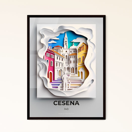 Vivid Cesena, Italy - a paper cut of a man standing on a stairway