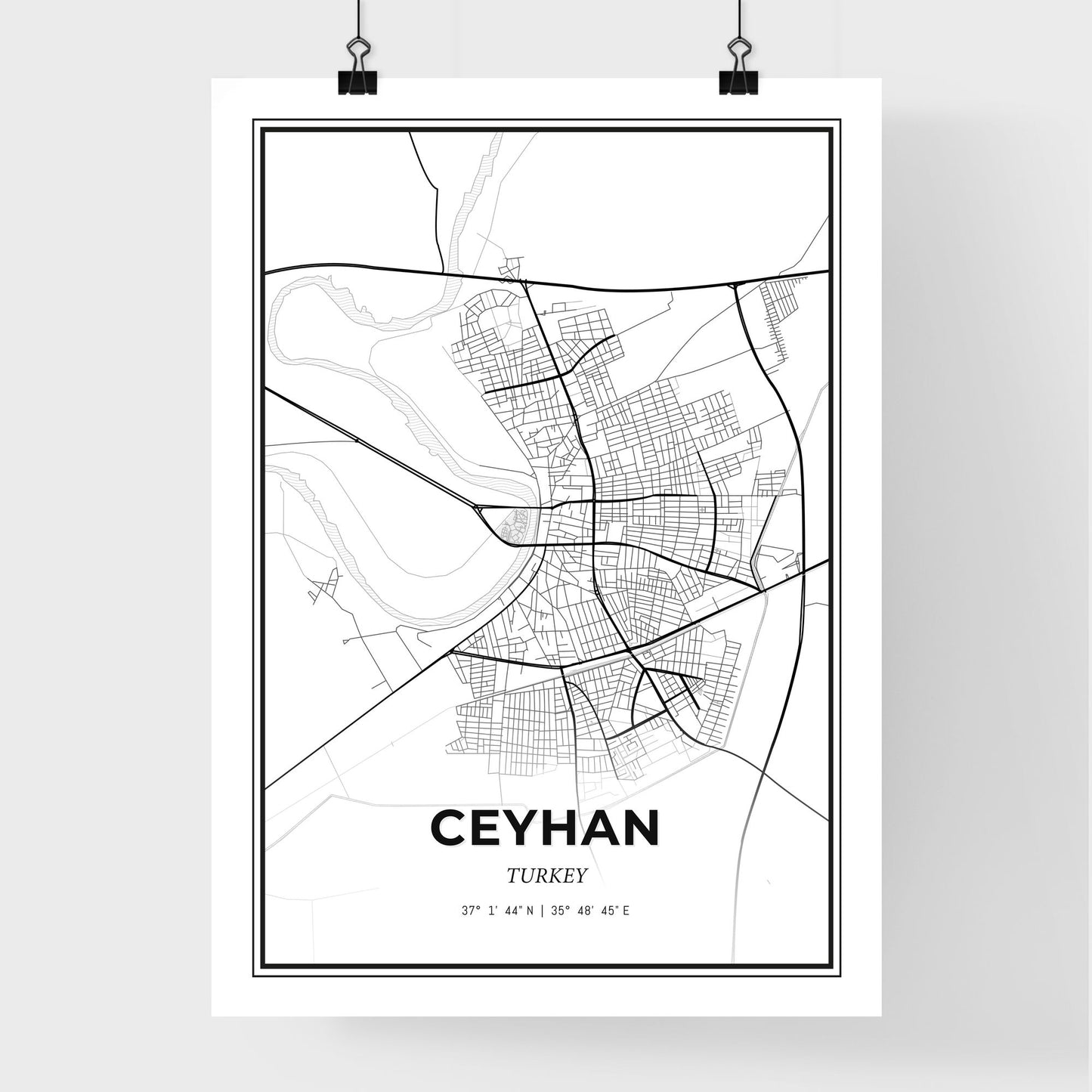 Ceyhan Turkey - Premium City Map Poster