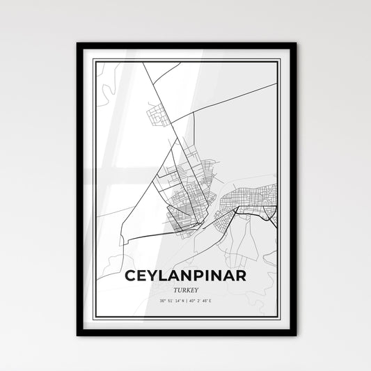 Ceylanpınar Turkey - Scandinavian Style City Map for Modern Home Decor