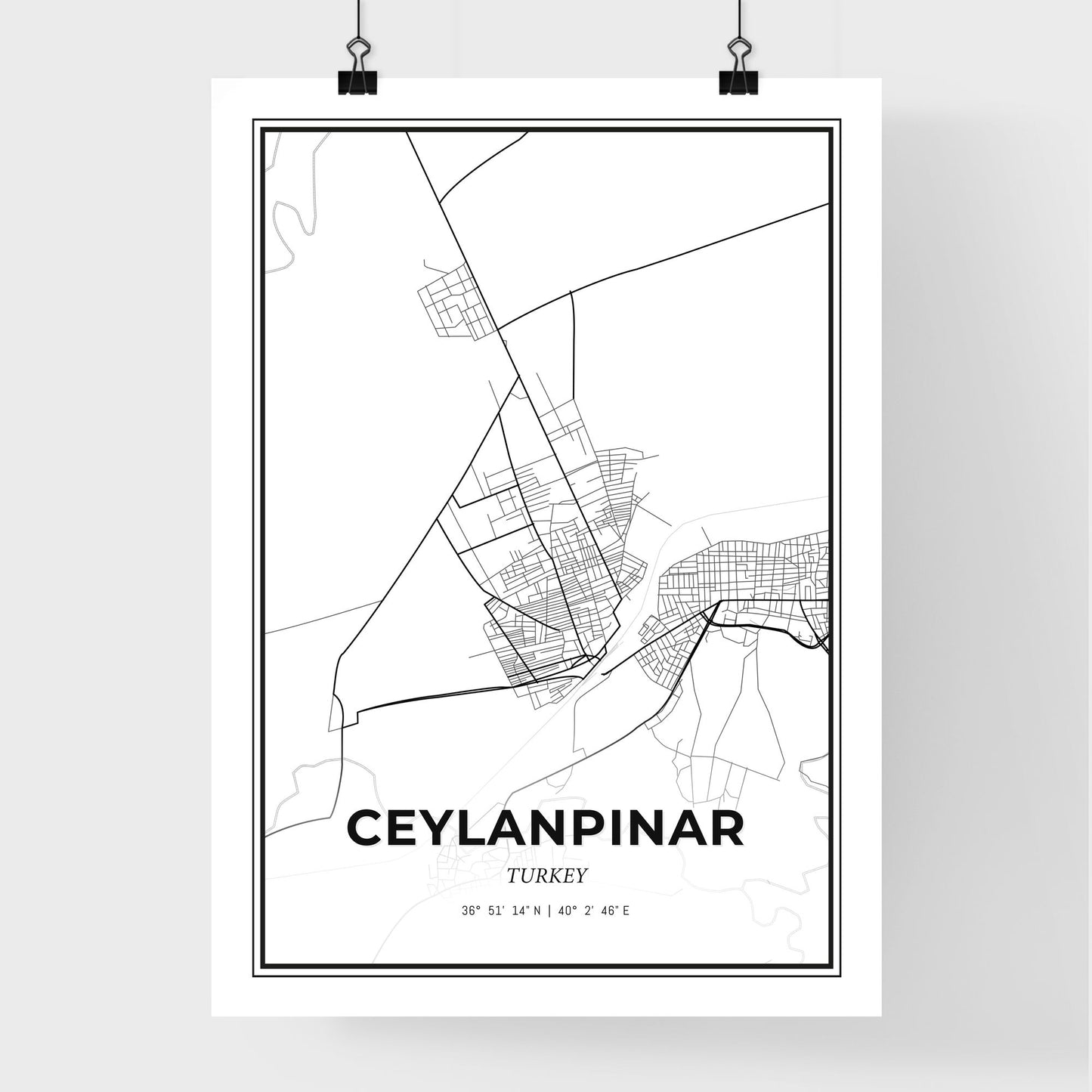 Ceylanpınar Turkey - Premium City Map Poster