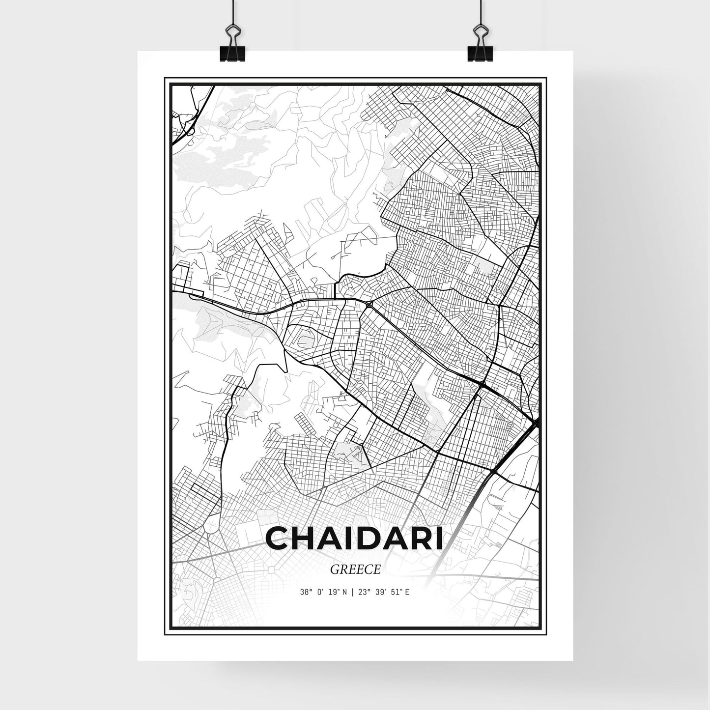 Chaidari Greece - Premium City Map Poster