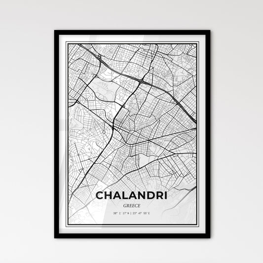 Chalandri Greece - Scandinavian Style City Map for Modern Home Decor