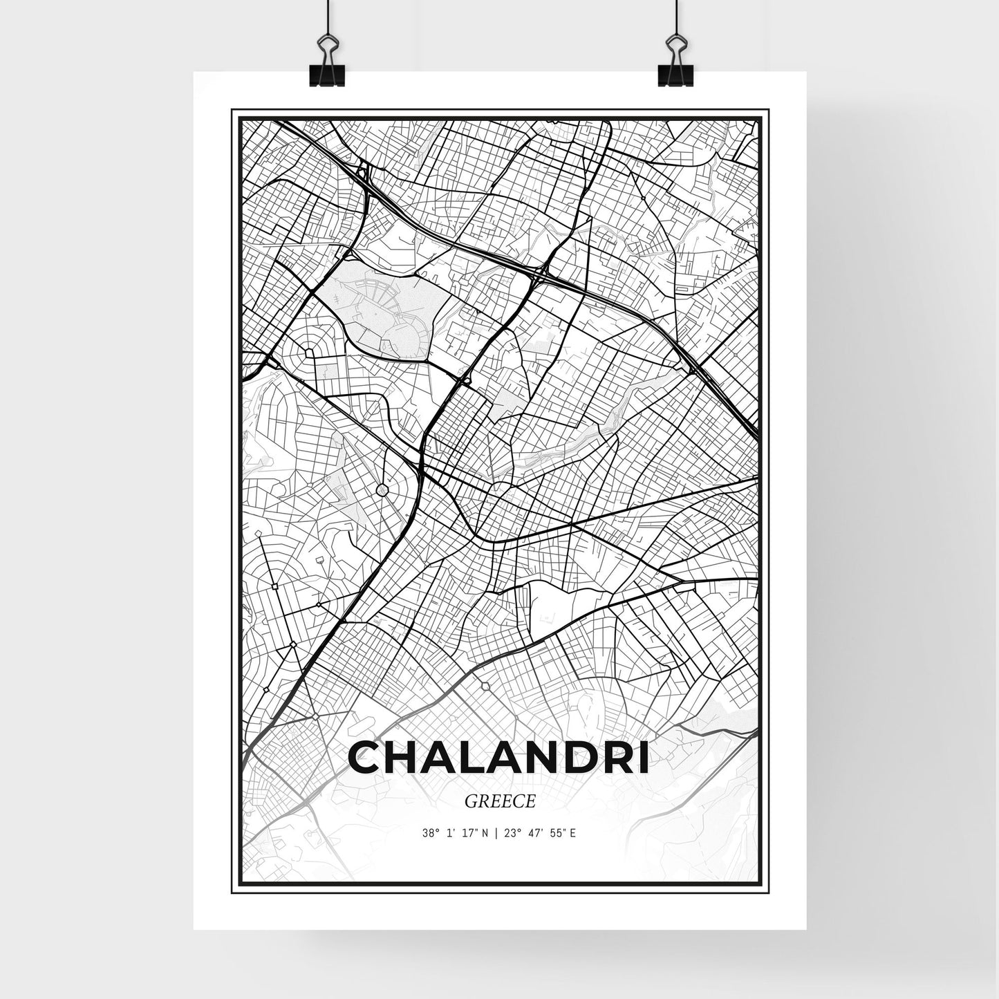 Chalandri Greece - Premium City Map Poster