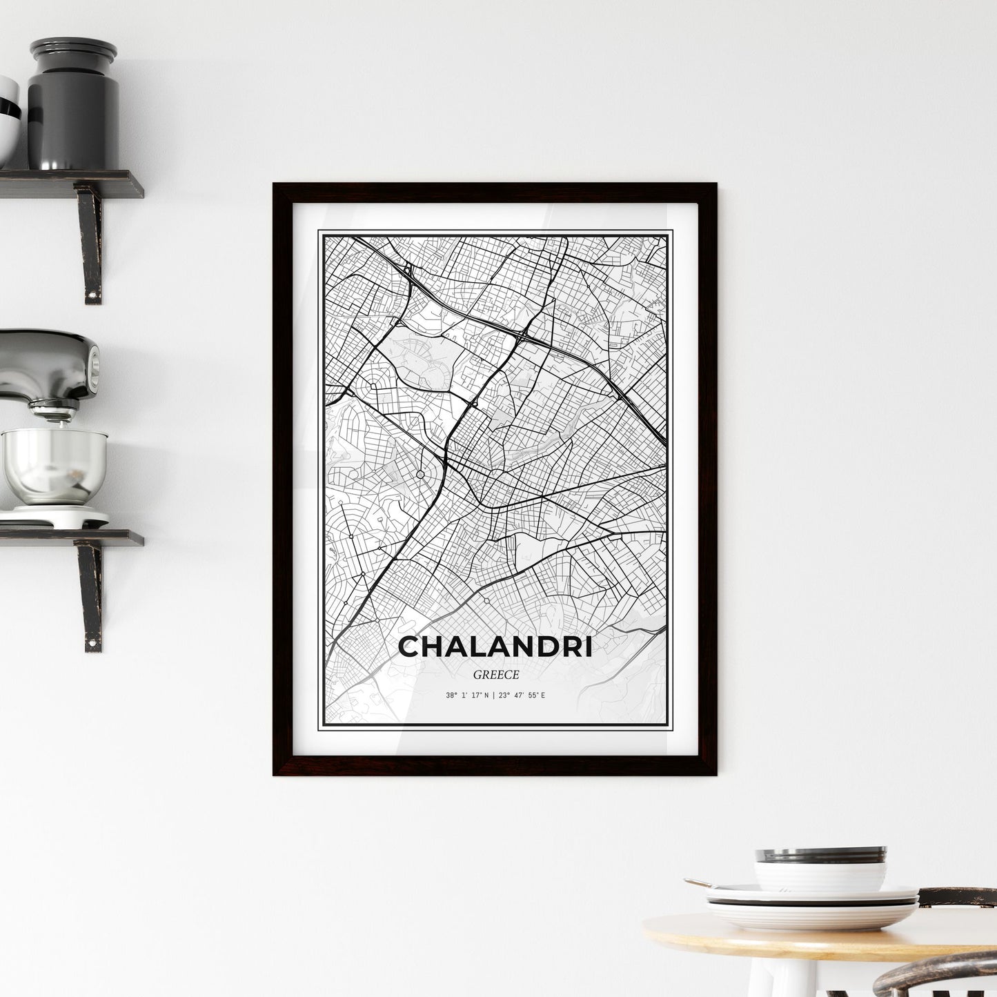 Chalandri Greece - Minimal City Map