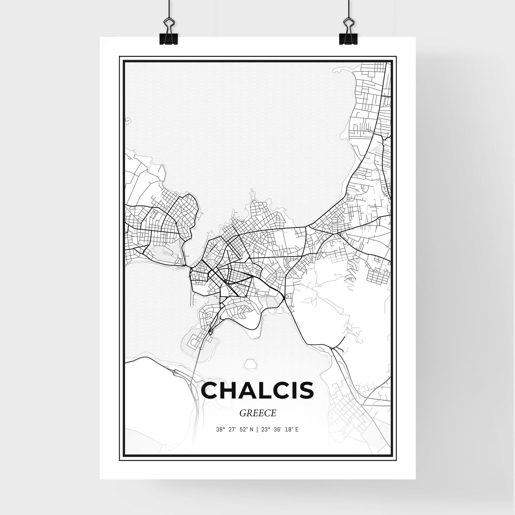 Chalcis Greece - Premium City Map Poster