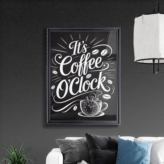Chalkboard Art: It’s Coffee O’Clock – Perfect for Coffee Lovers and Cafés