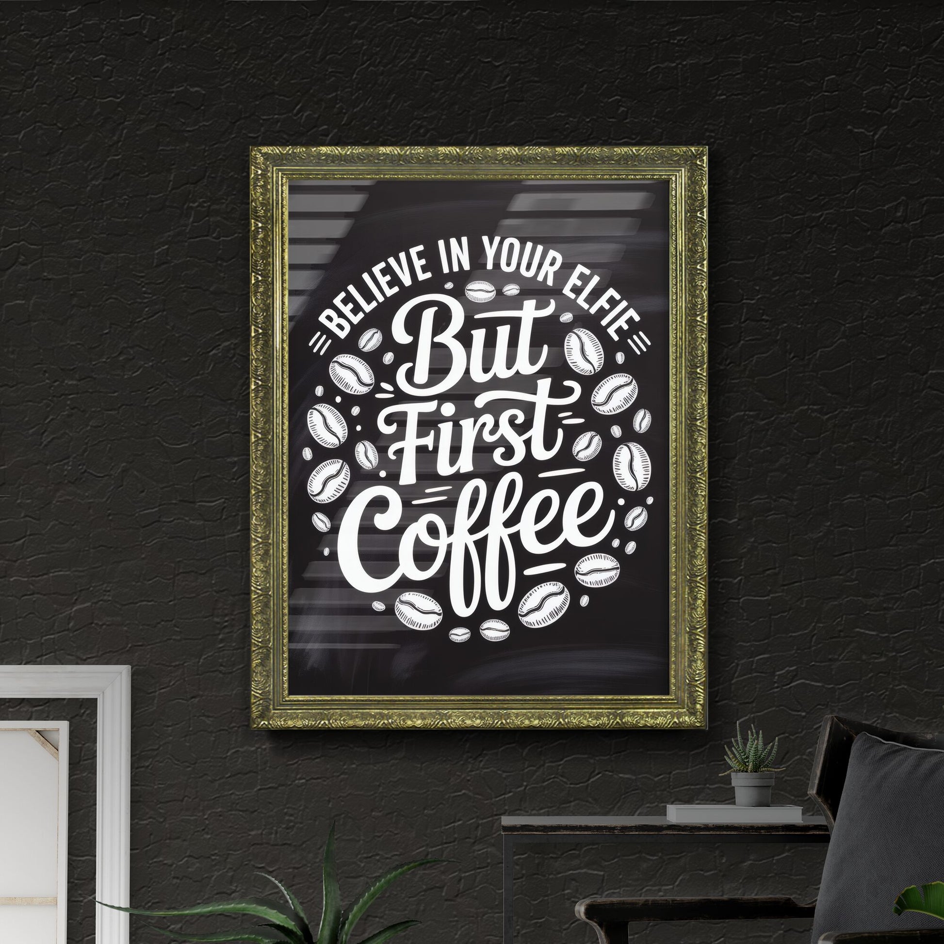 Chalkboard Art: Inspirational Coffee Quote for Enthusiasts and Baristas - Perfect for Cafés and Home Decor.