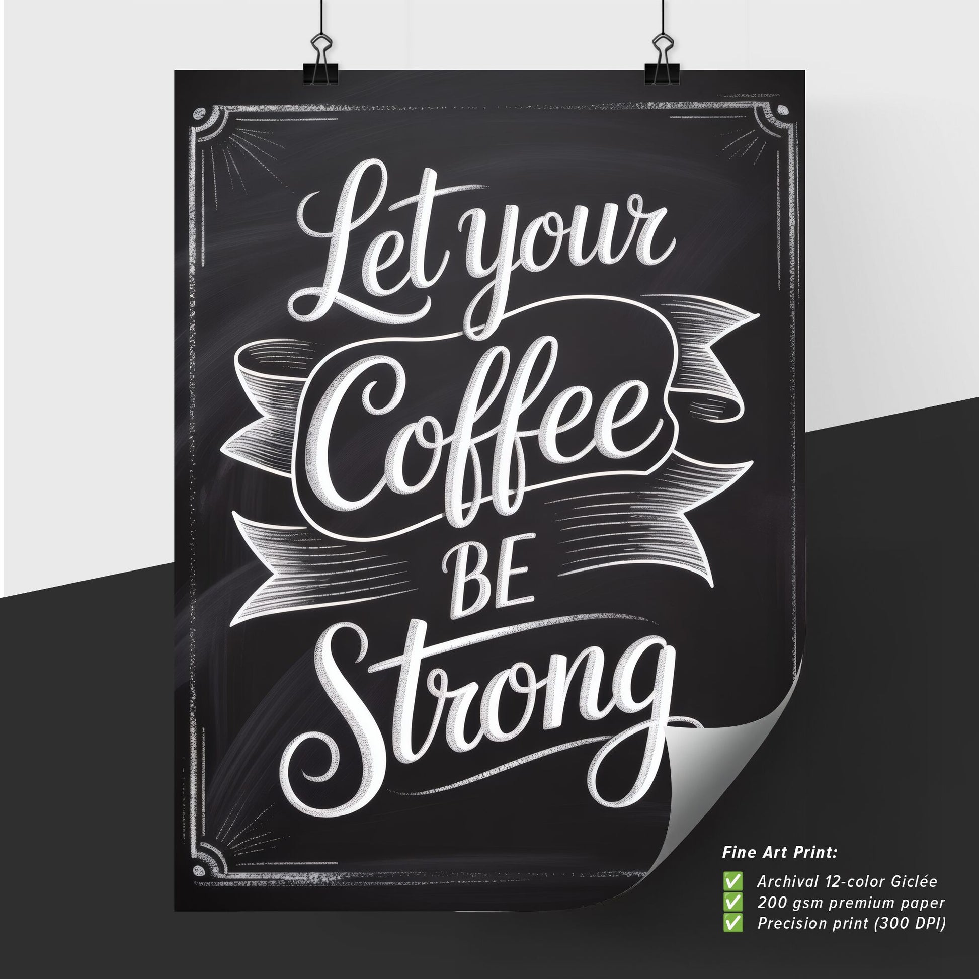 Chalkboard Art: Inspirational Coffee Quote for Cafés and Coffee Lovers