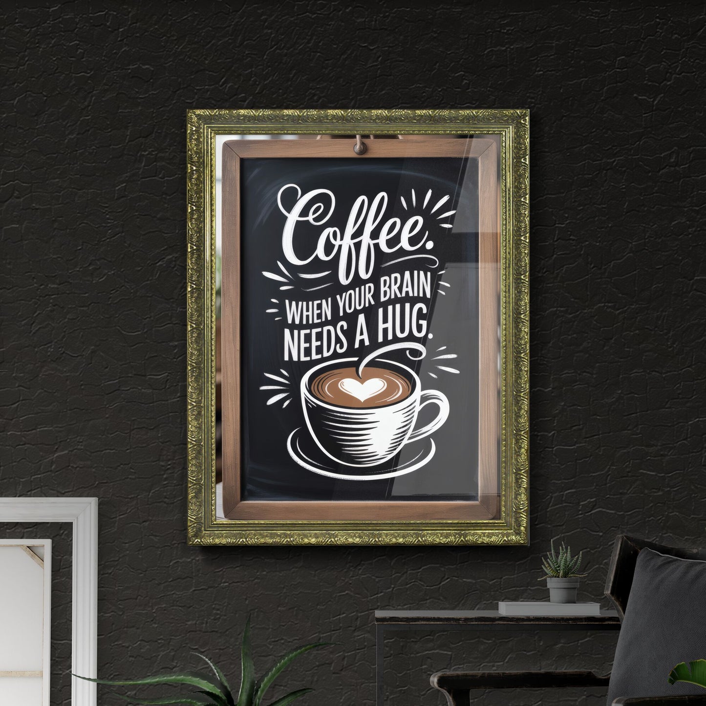 Chalkboard Coffee Sign: Comforting Quotes for Coffee Lovers and Cozy Cafés.