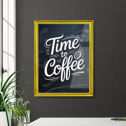 Chalkboard Styling: Coffee Themed Typography for Inviting Morning Energization and Cozy Café Atmosphere.