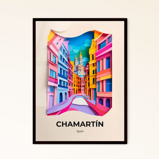 Vivid Chamartín, Spain - a paper cut of a city with a bridge