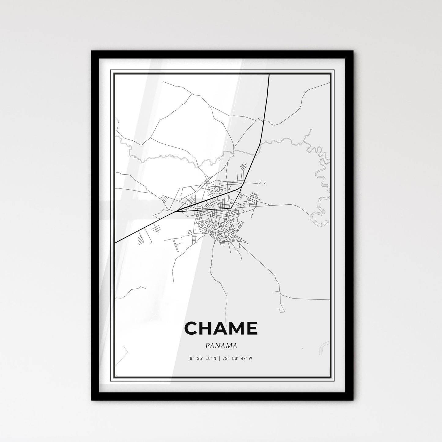 Chame Panama - Scandinavian Style City Map for Modern Home Decor