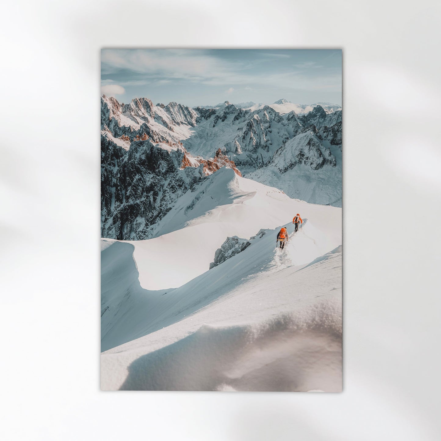 Mountaineers on the Aiguille du Midi Arête - Chamonix Alpine Landscape