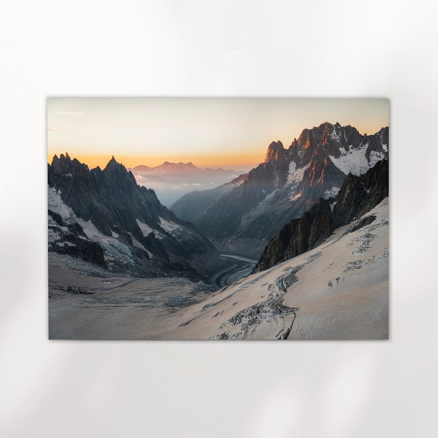 Mer de Glace Glacier - Chamonix Sunset Wall Art Print