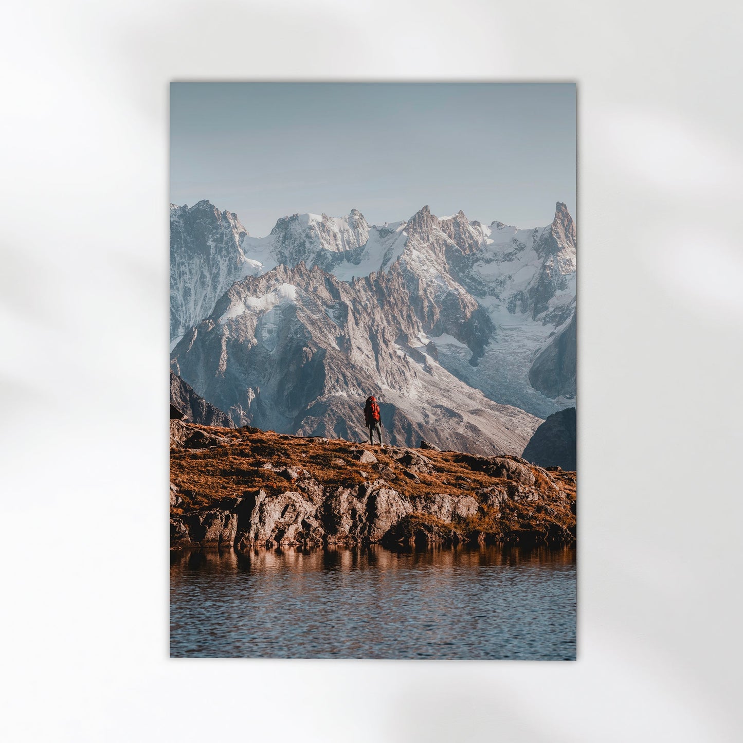 Hiker on the Tour du Mont Blanc Print - Chamonix Mountain Wall Art