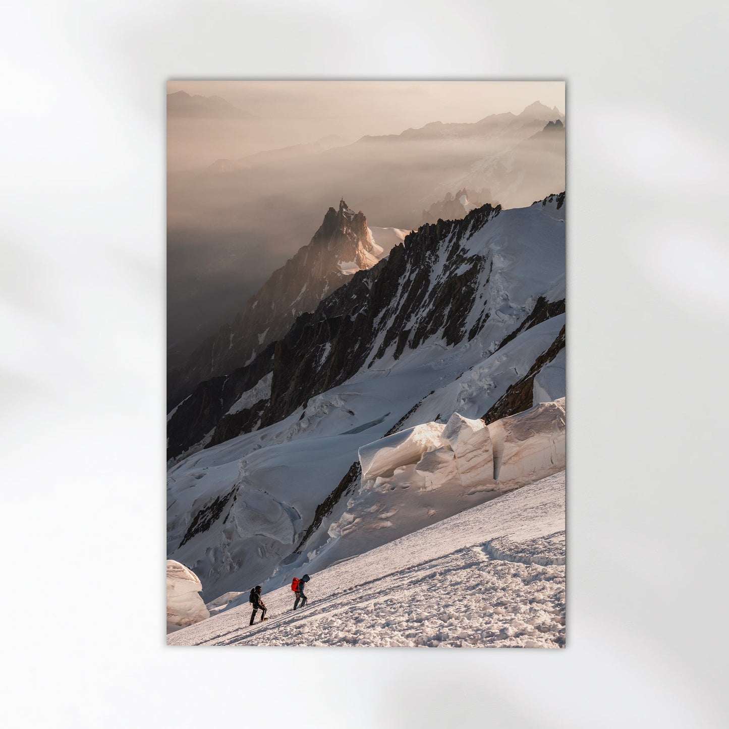 Mountaineers on Mont Blanc Print – Alpine Adventure Wall Art