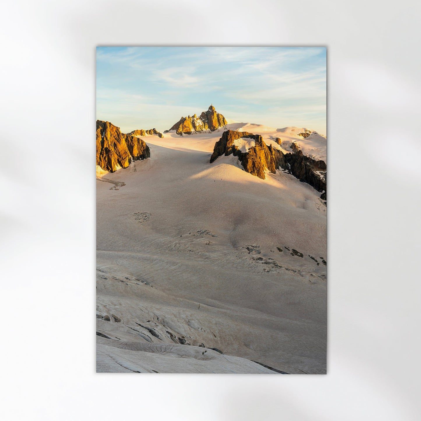 Aiguille du Midi Sunrise Print – Vallée Blanche Alpine Photography Art