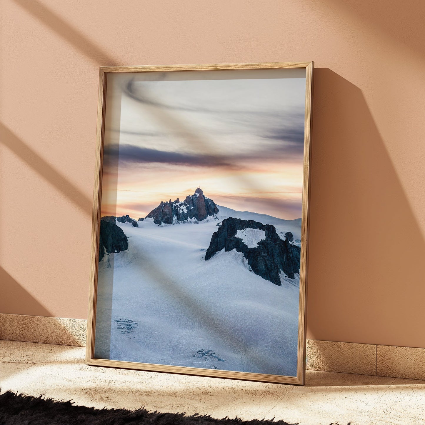 Aiguille du Midi Sunset Print – Glacier Wall Art from Chamonix Alps
