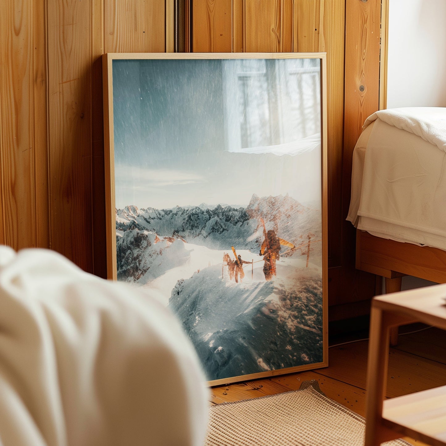 Skiers on Vallée Blanche – Chamonix Wall Art Print