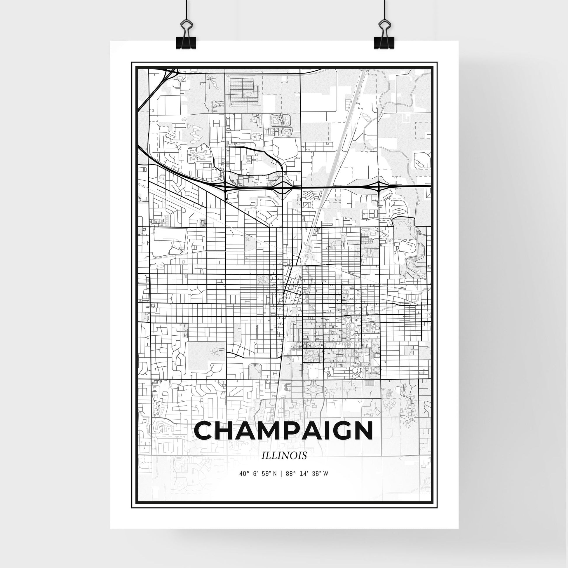 Champaign Illinois - Premium City Map Poster