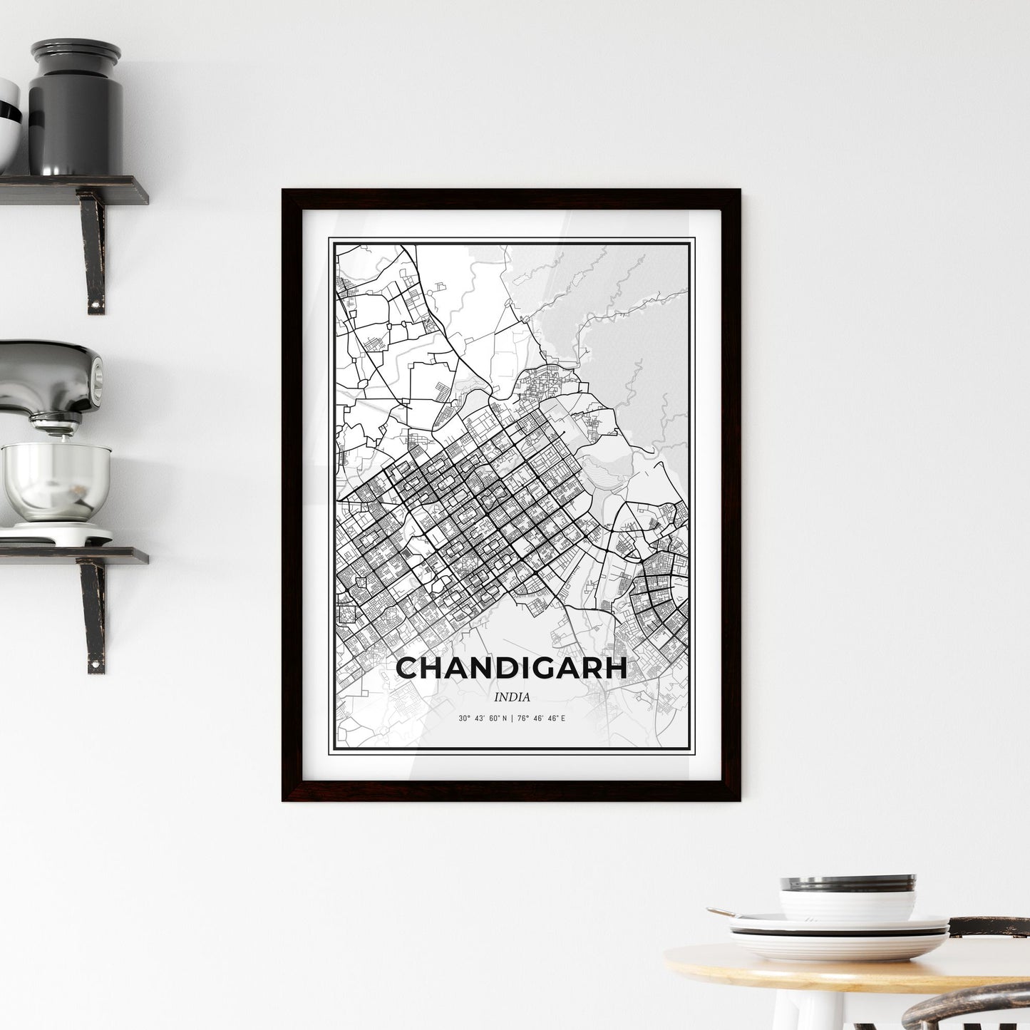 Chandigarh India - Minimal City Map