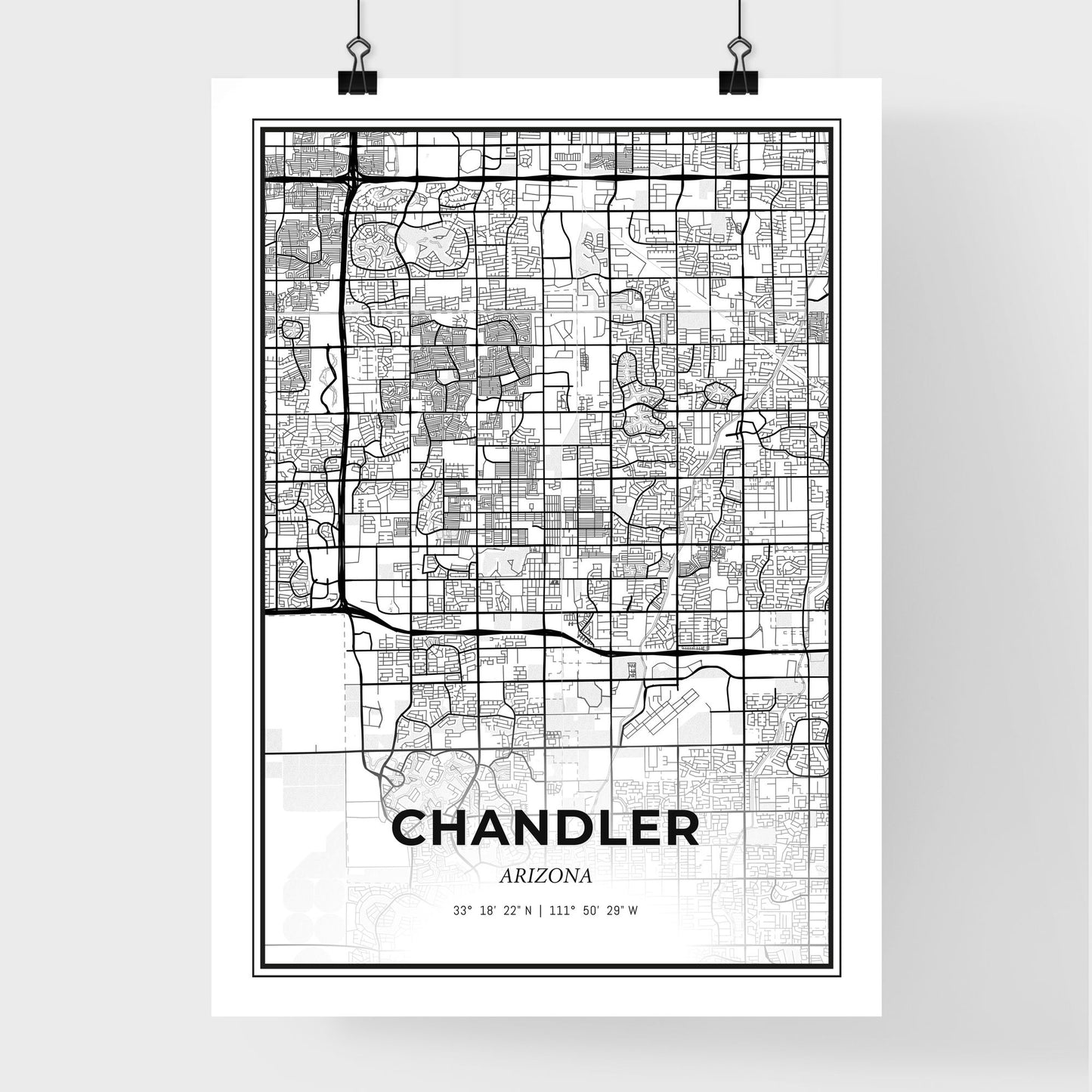 Chandler Arizona - Premium City Map Poster