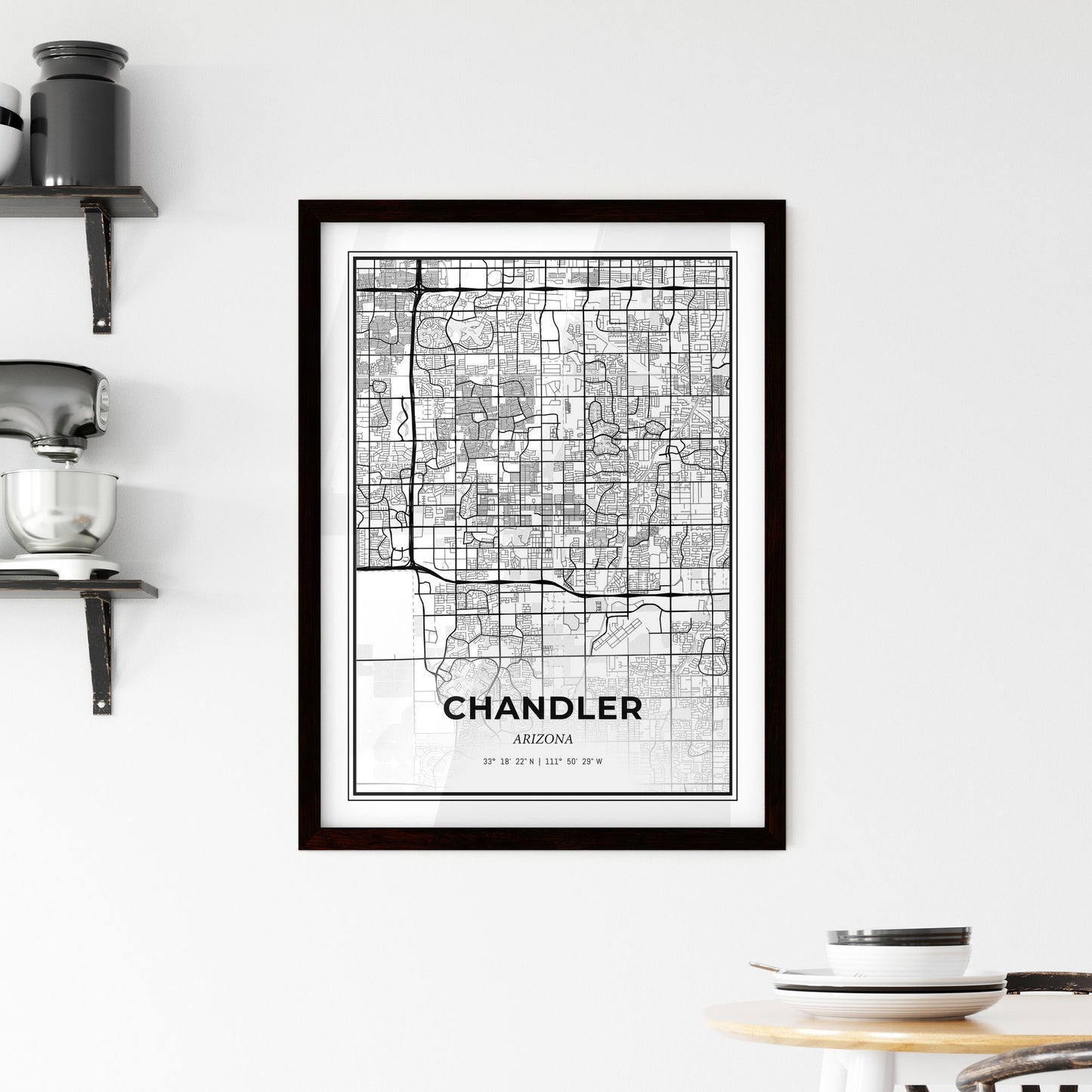 Chandler Arizona - Minimal City Map