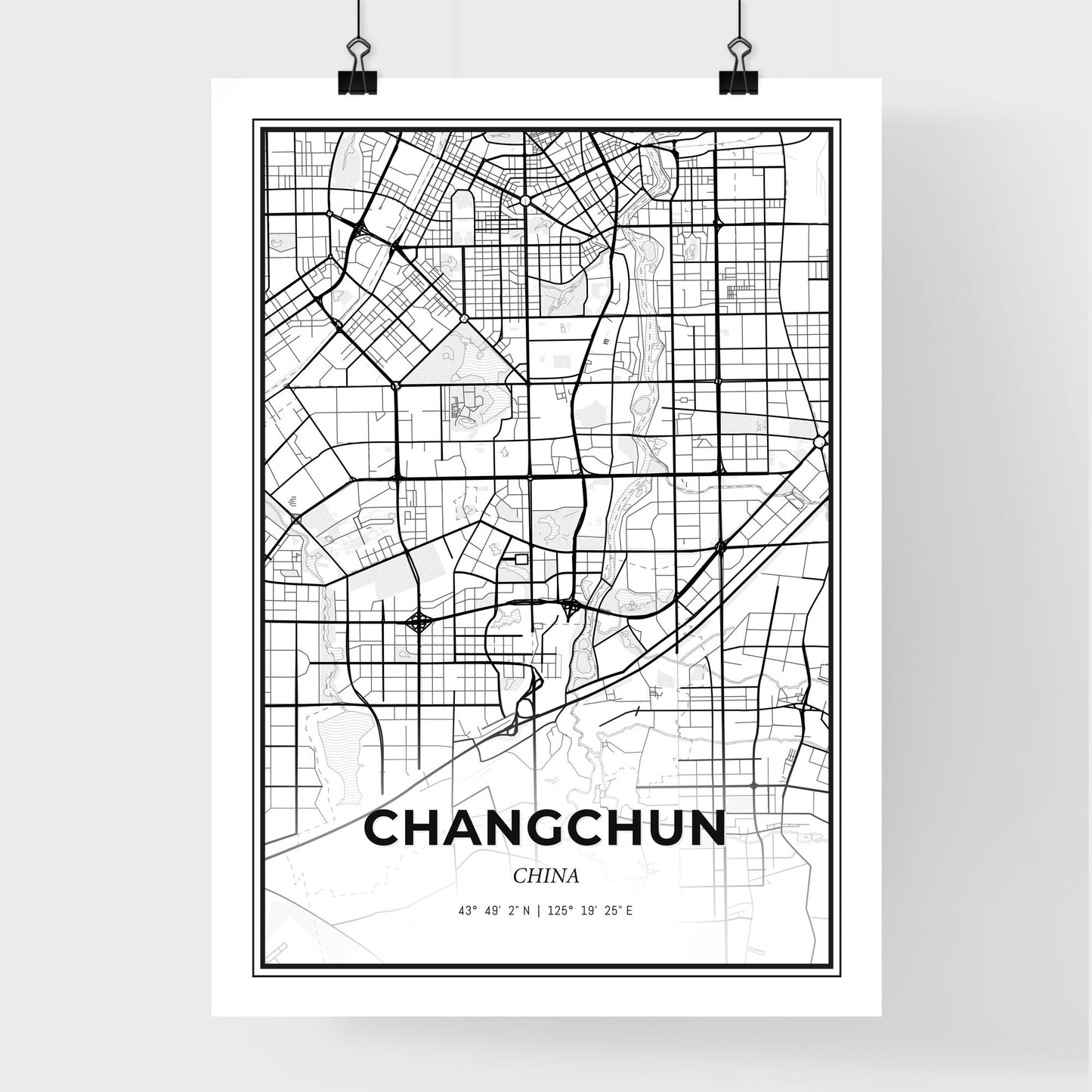 Changchun China - Premium City Map Poster