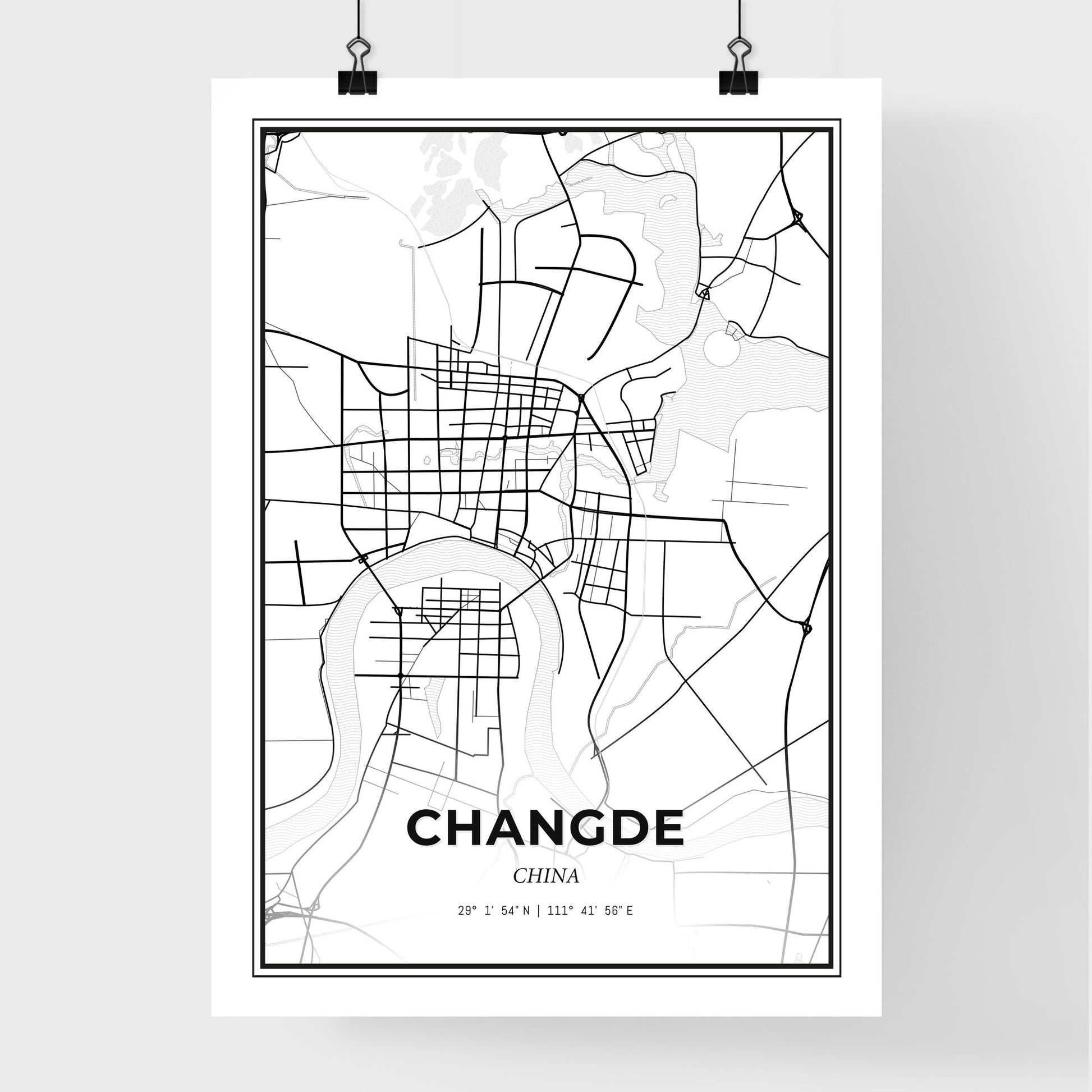 Changde China - Premium City Map Poster