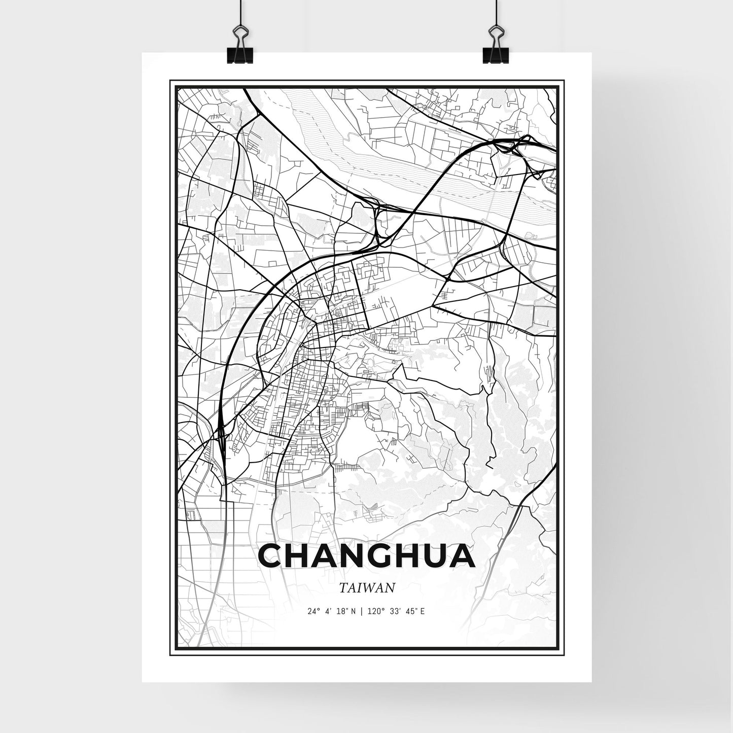 Changhua Taiwan - Premium City Map Poster