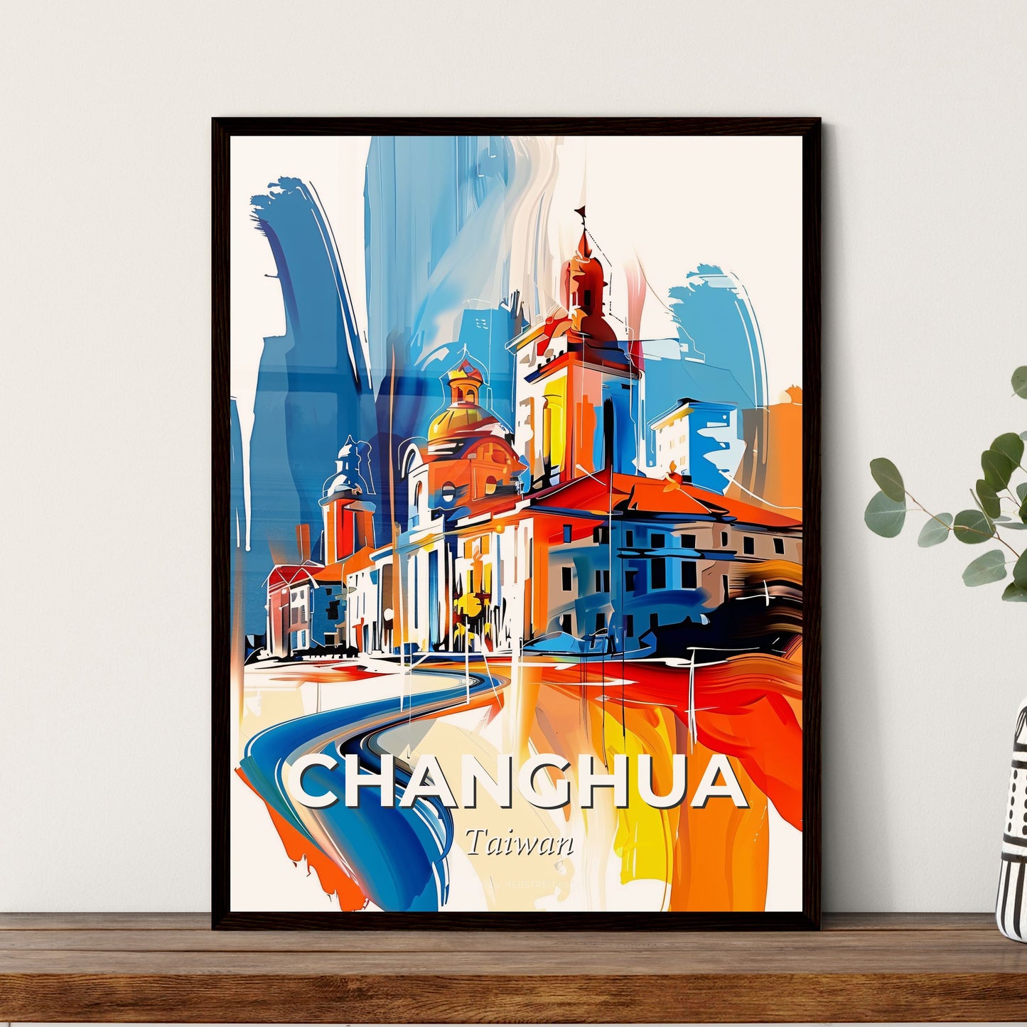 Vibrant Changhua, Taiwan - A Painting Of A Building