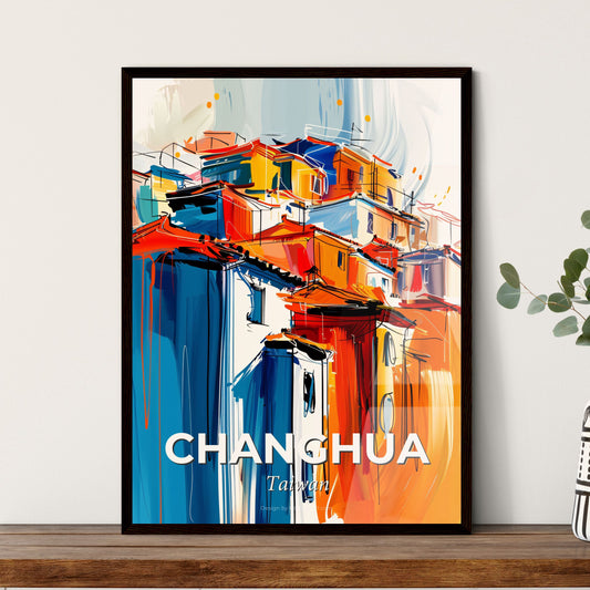 Vibrant Changhua, Taiwan - A Painting Of A Colorful City