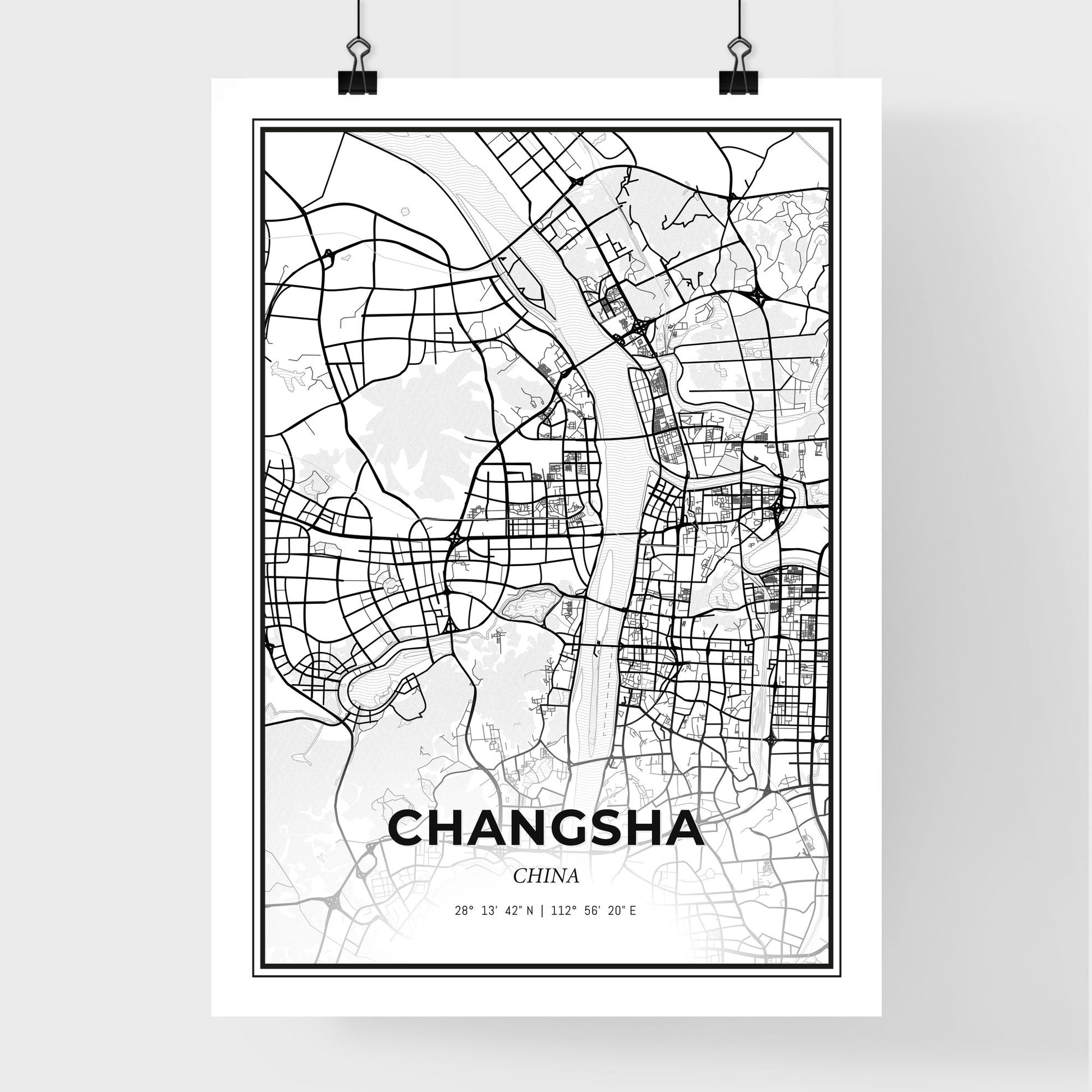 Changsha China - Premium City Map Poster