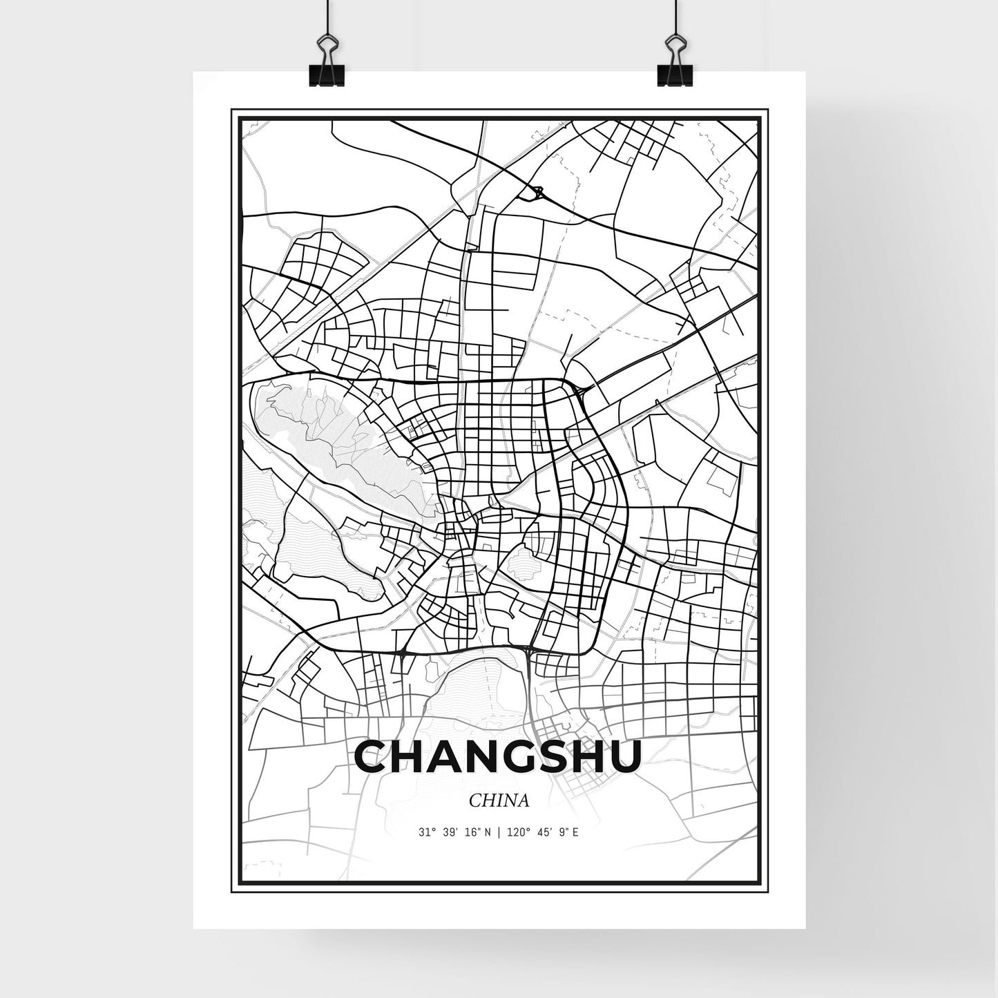 Changshu China - Premium City Map Poster