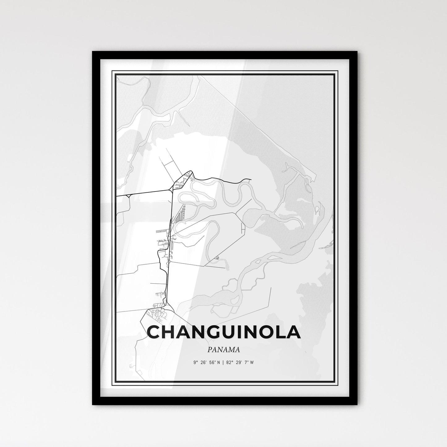 Changuinola Panama - Scandinavian Style City Map for Modern Home Decor