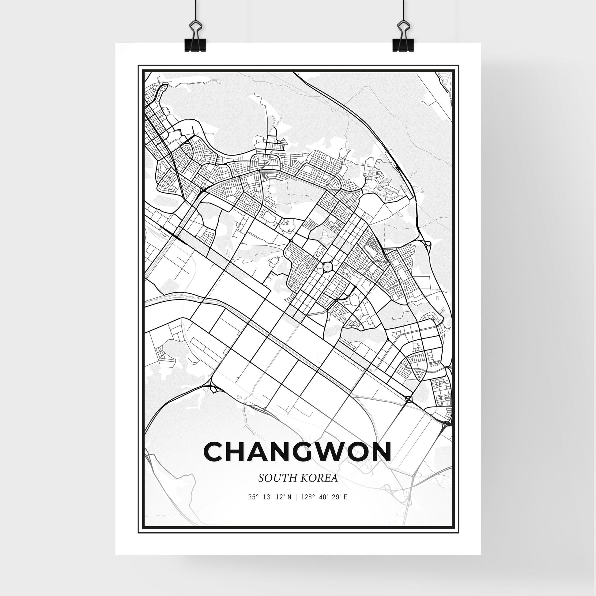 Changwon South Korea - Premium City Map Poster