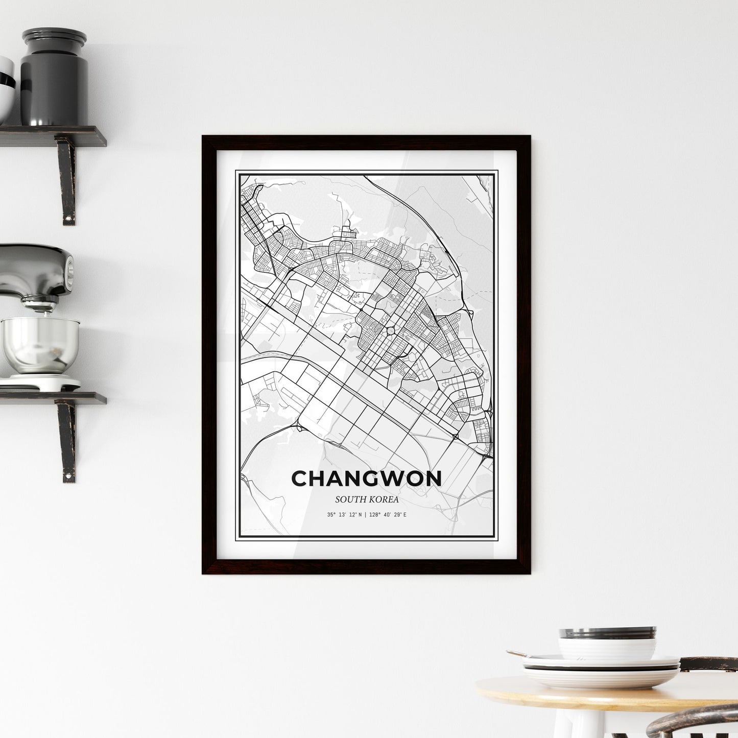 Changwon South Korea - Minimal City Map