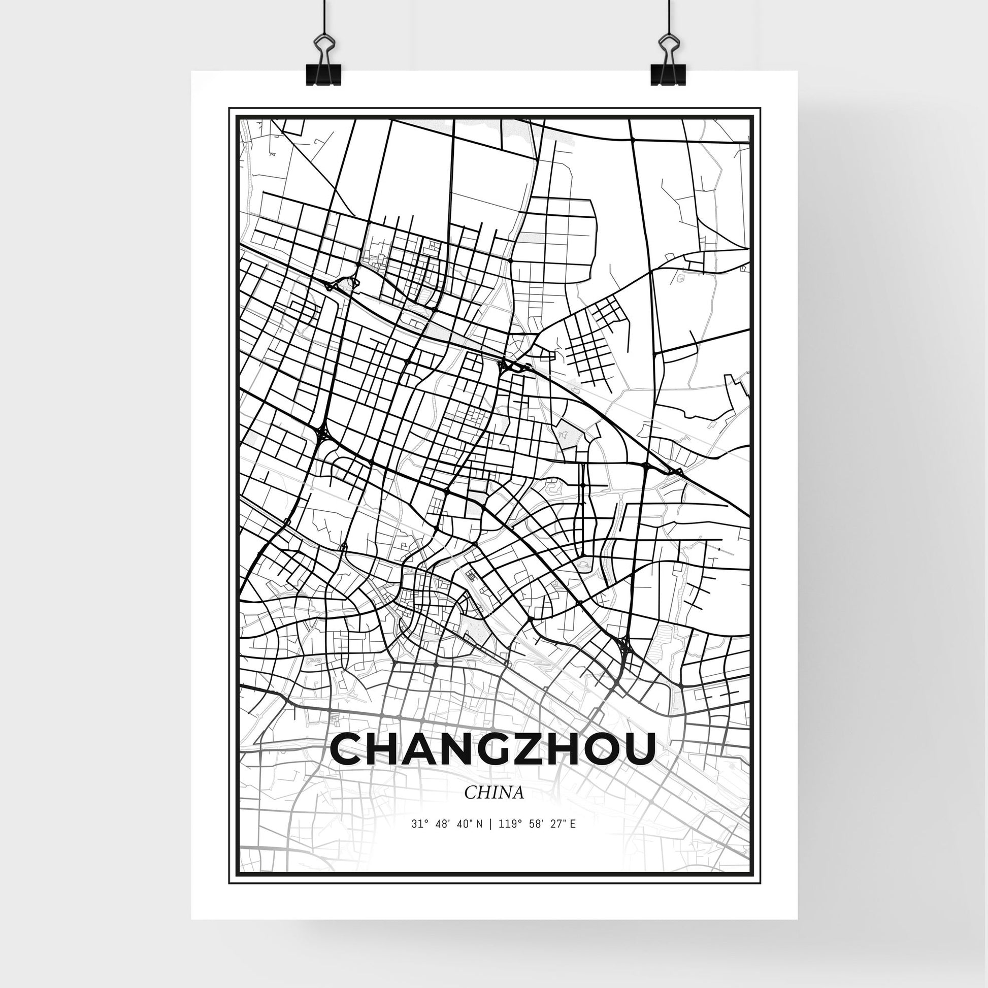 Changzhou China - Premium City Map Poster