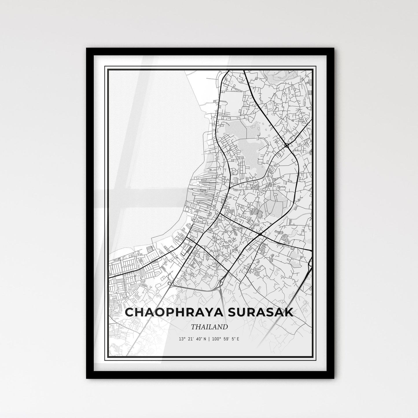 Chaophraya Surasak Thailand - Scandinavian Style City Map for Modern Home Decor