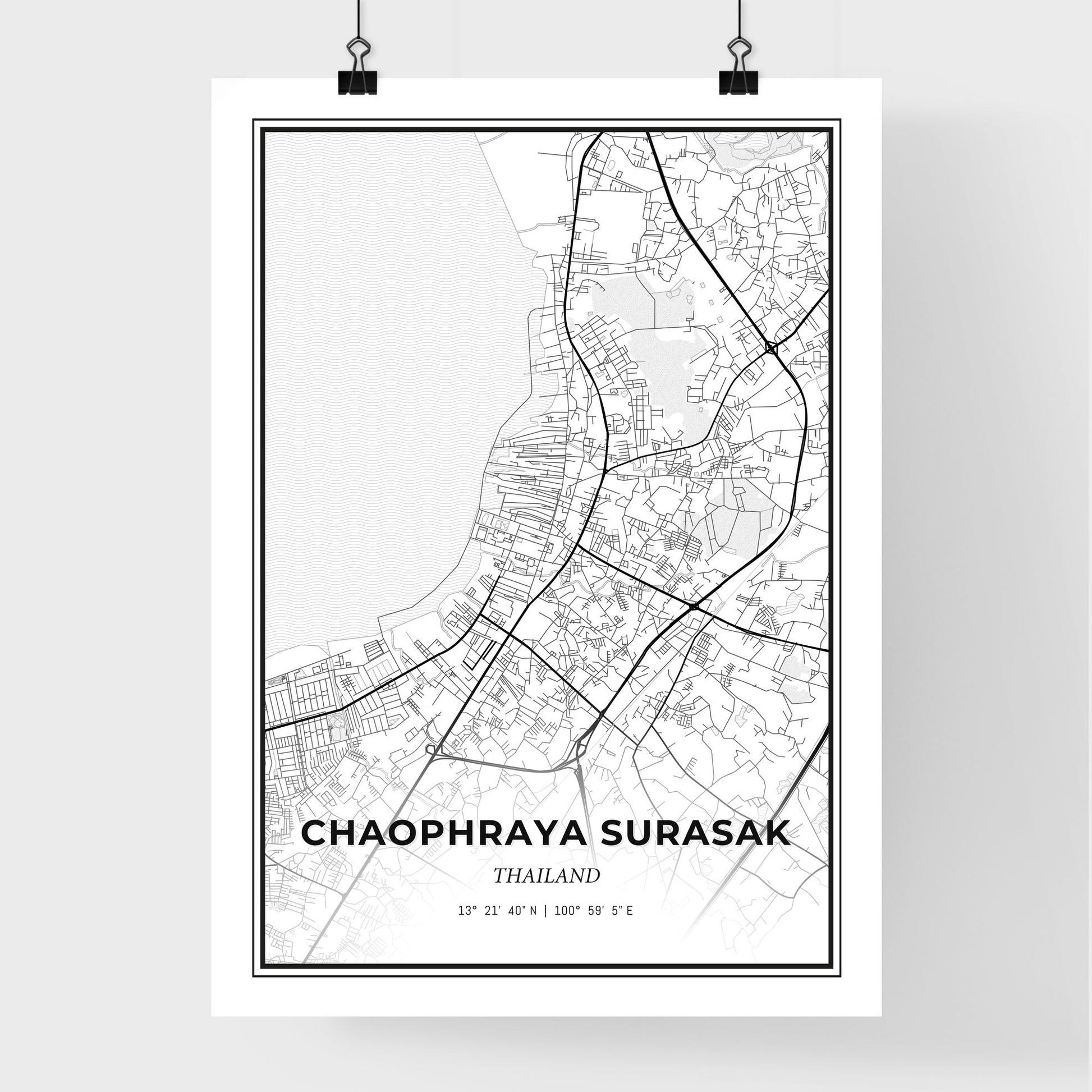 Chaophraya Surasak Thailand - Premium City Map Poster