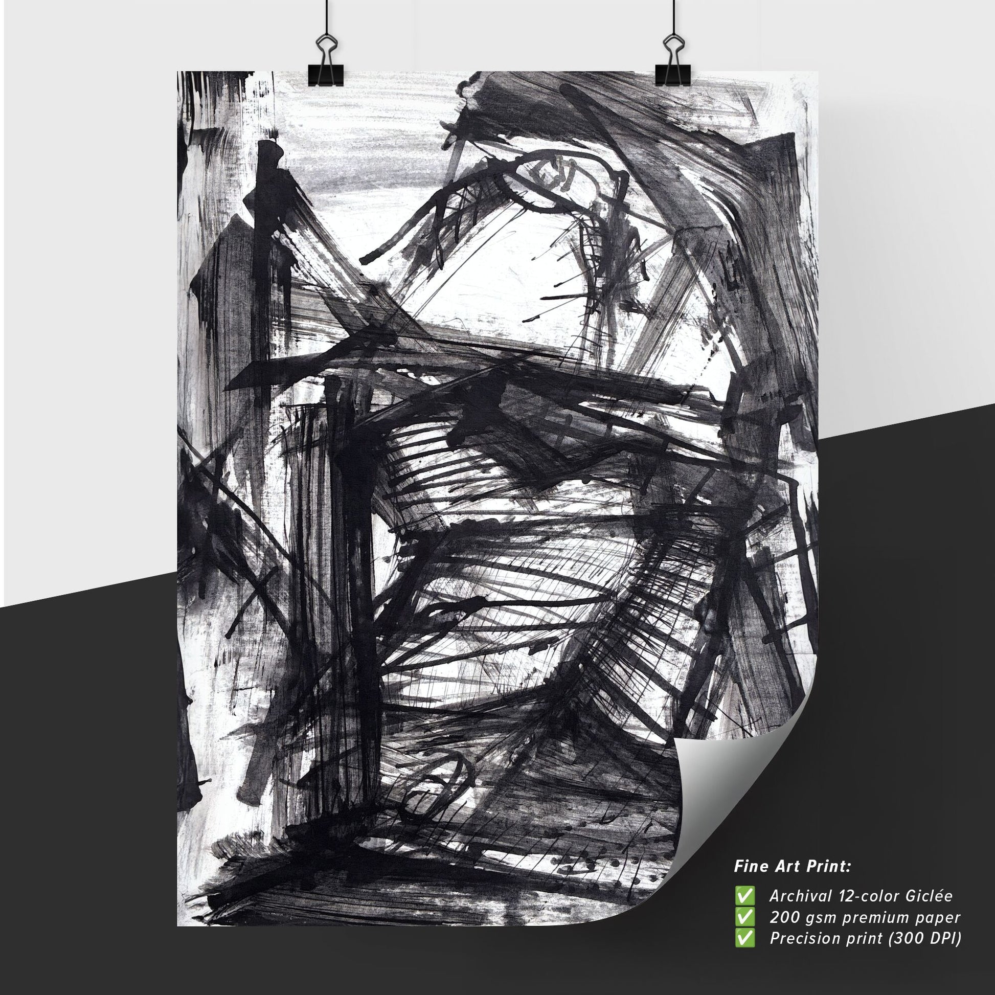 Chaos and Clarity: An Inner Struggle Captured in Monochrome