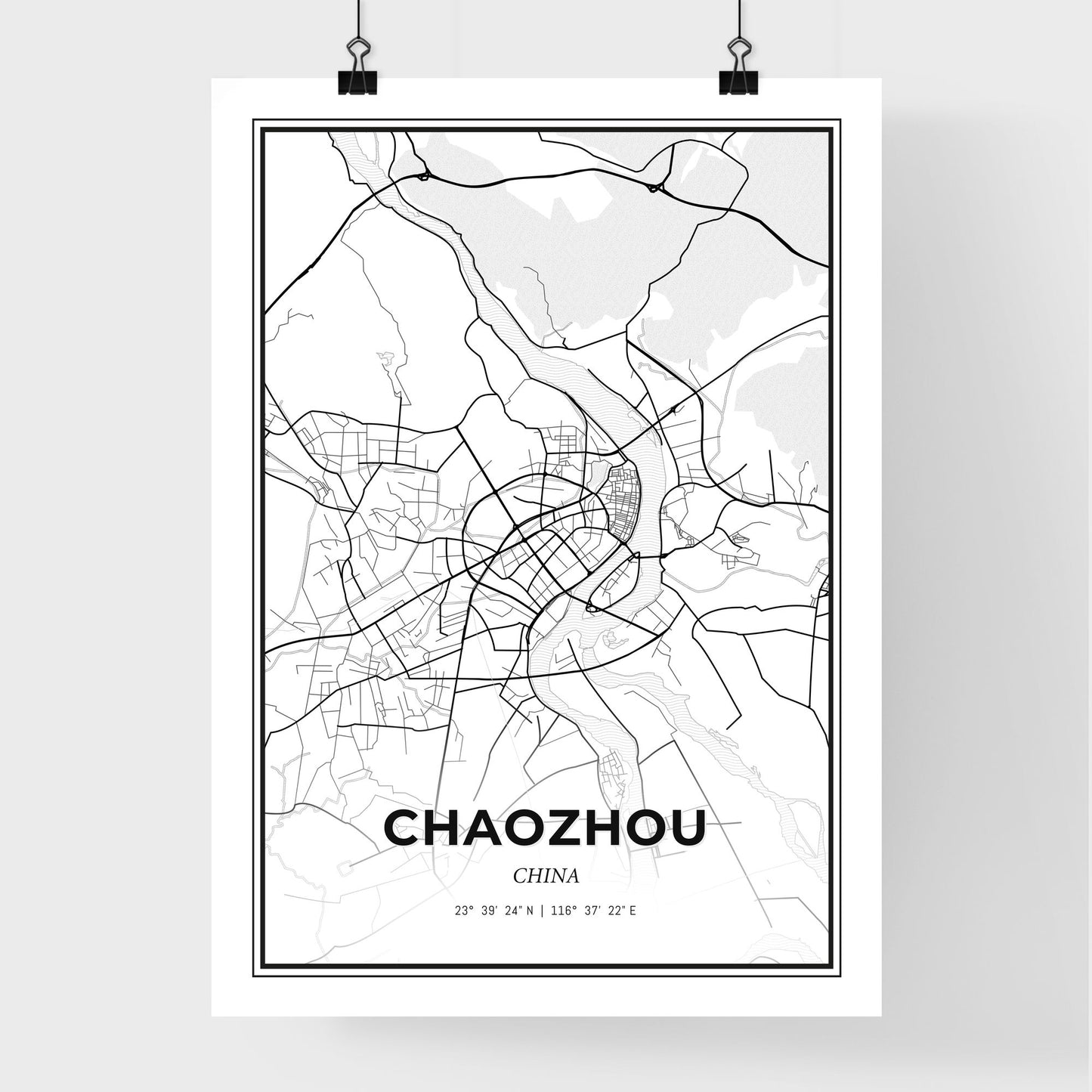 Chaozhou China - Premium City Map Poster