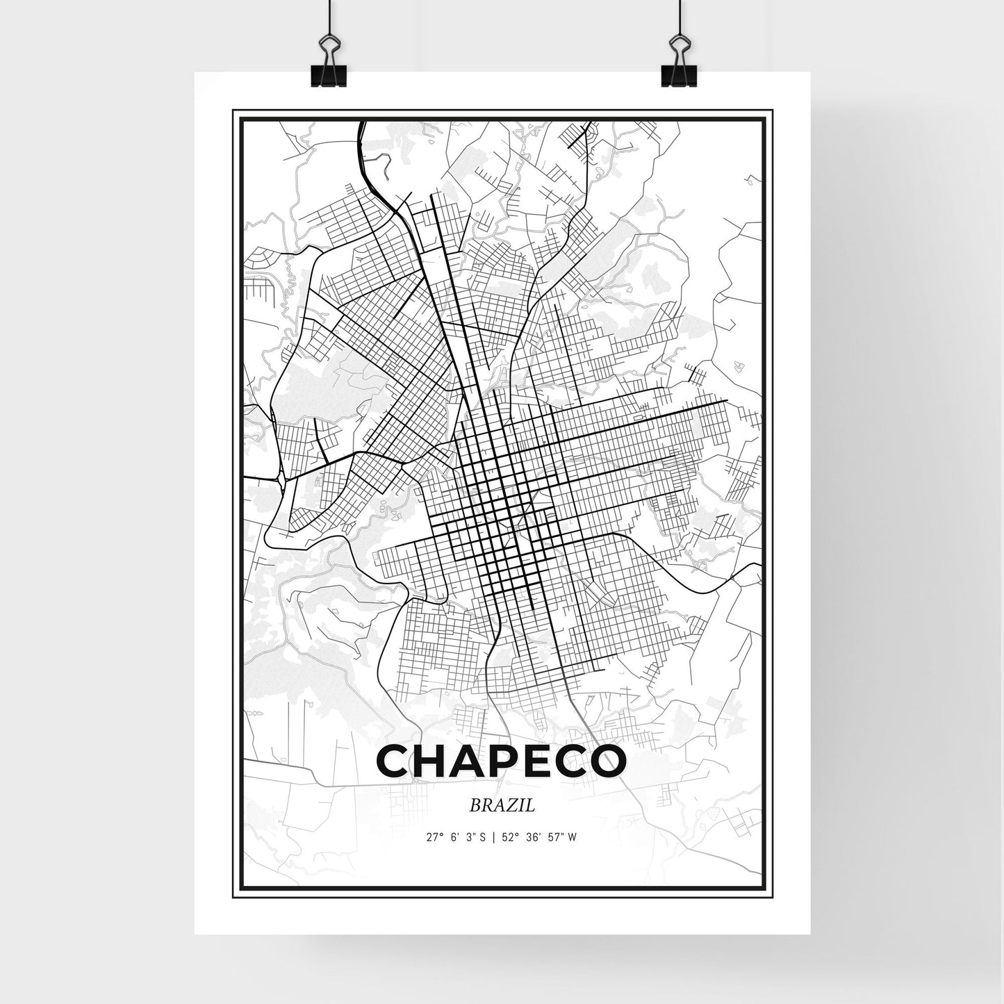 Chapeco Brazil - Premium City Map Poster