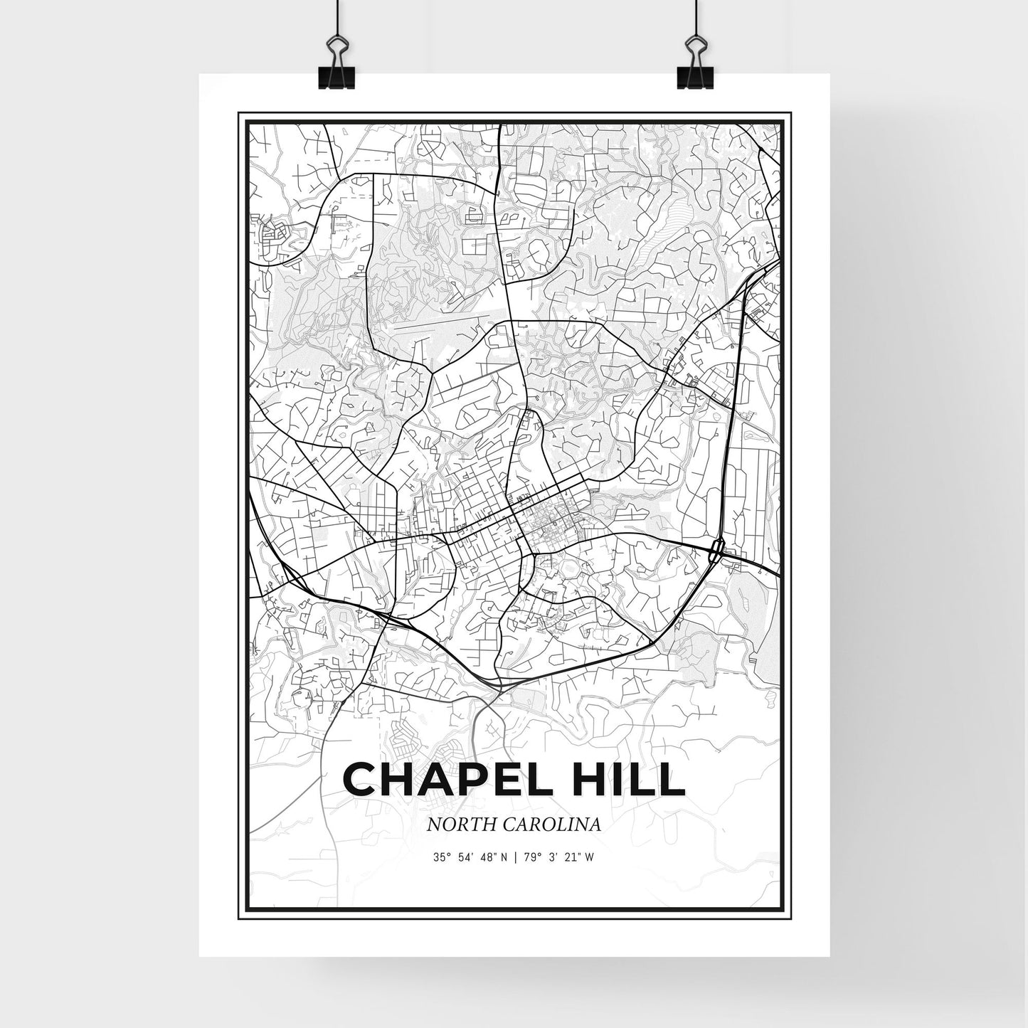 Chapel Hill North Carolina - Premium City Map Poster