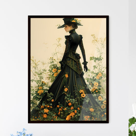 Androgynous Rococo-Inspired Character Concept Art: Vibrant Painting of a Woman in Dress and Hat Default Title