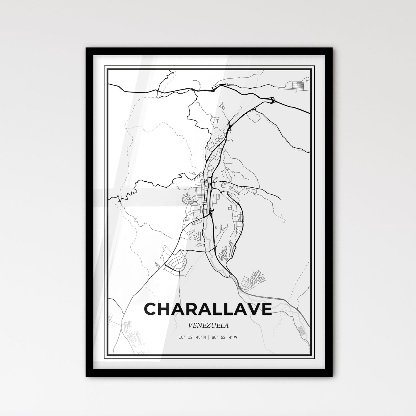 Charallave Venezuela - Scandinavian Style City Map for Modern Home Decor