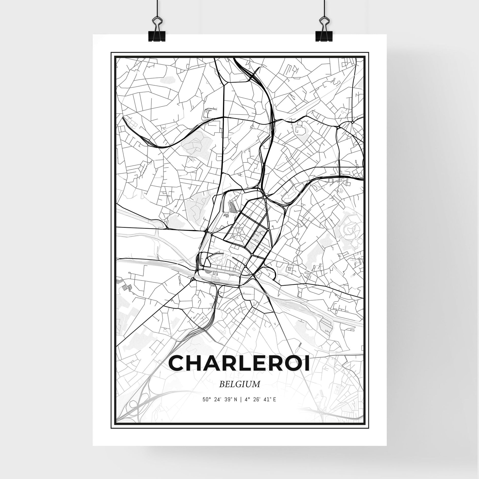 Charleroi Belgium - Premium City Map Poster