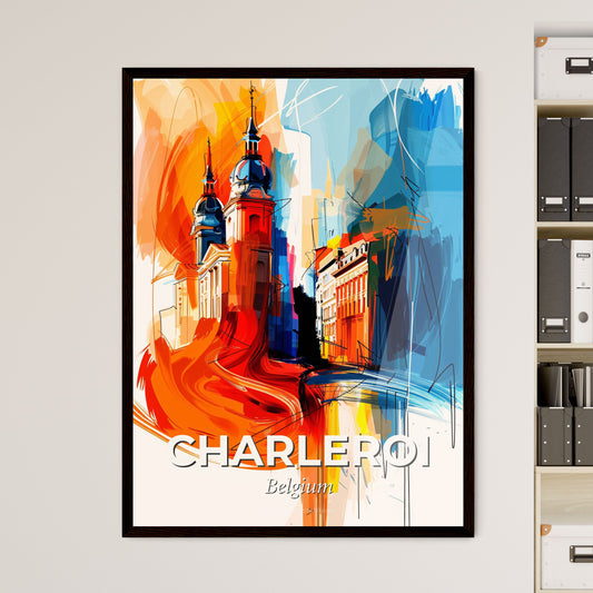 Vibrant Charleroi, Belgium - A Painting Of A Building With Towers