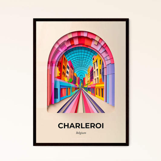 Vivid Charleroi, Belgium - a colorful city with a train going through it